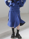 Wool Ruffle Skirt With Irregular Wavy Design - sneakershuborg