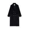 Winter Double-Breasted Mid-Length Black Wool Coat In Hepburn Style - sneakershuborg