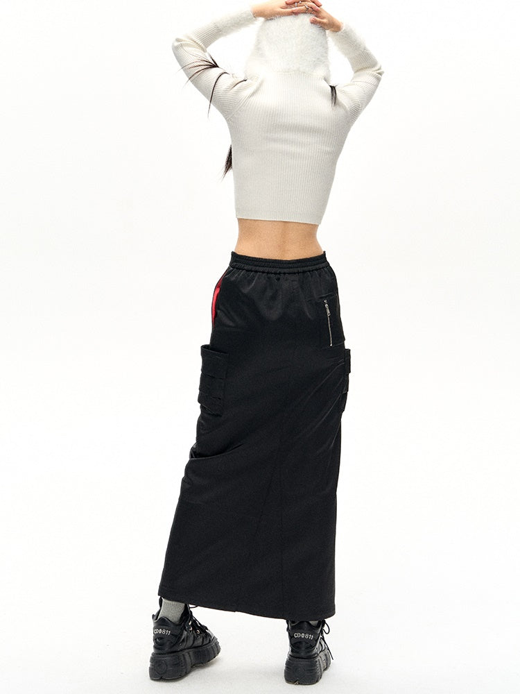 Zippered Slit Work Skirt - sneakershuborg