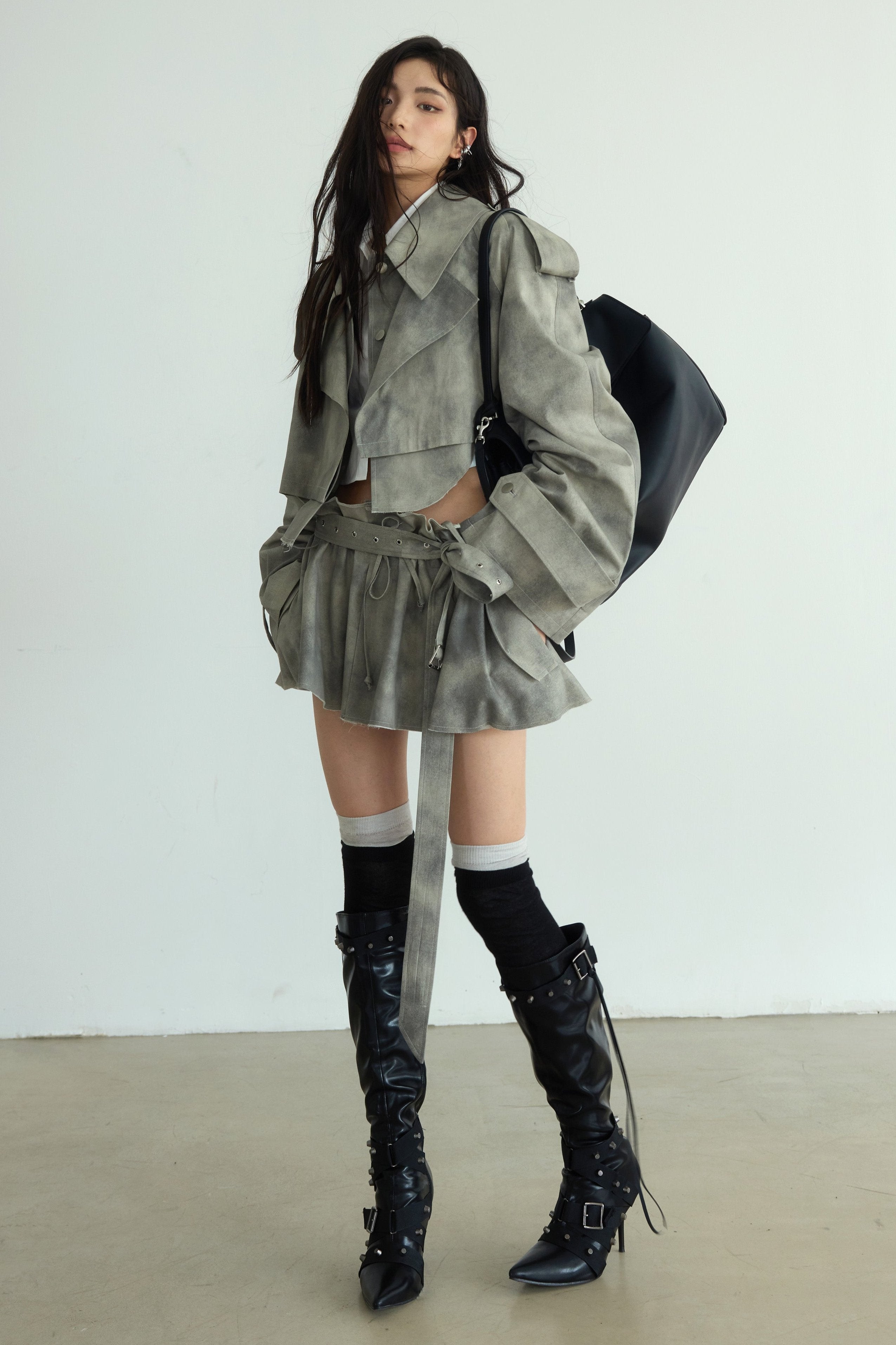 Storm Cloud Cropped Trench Jacket sneakershuborg