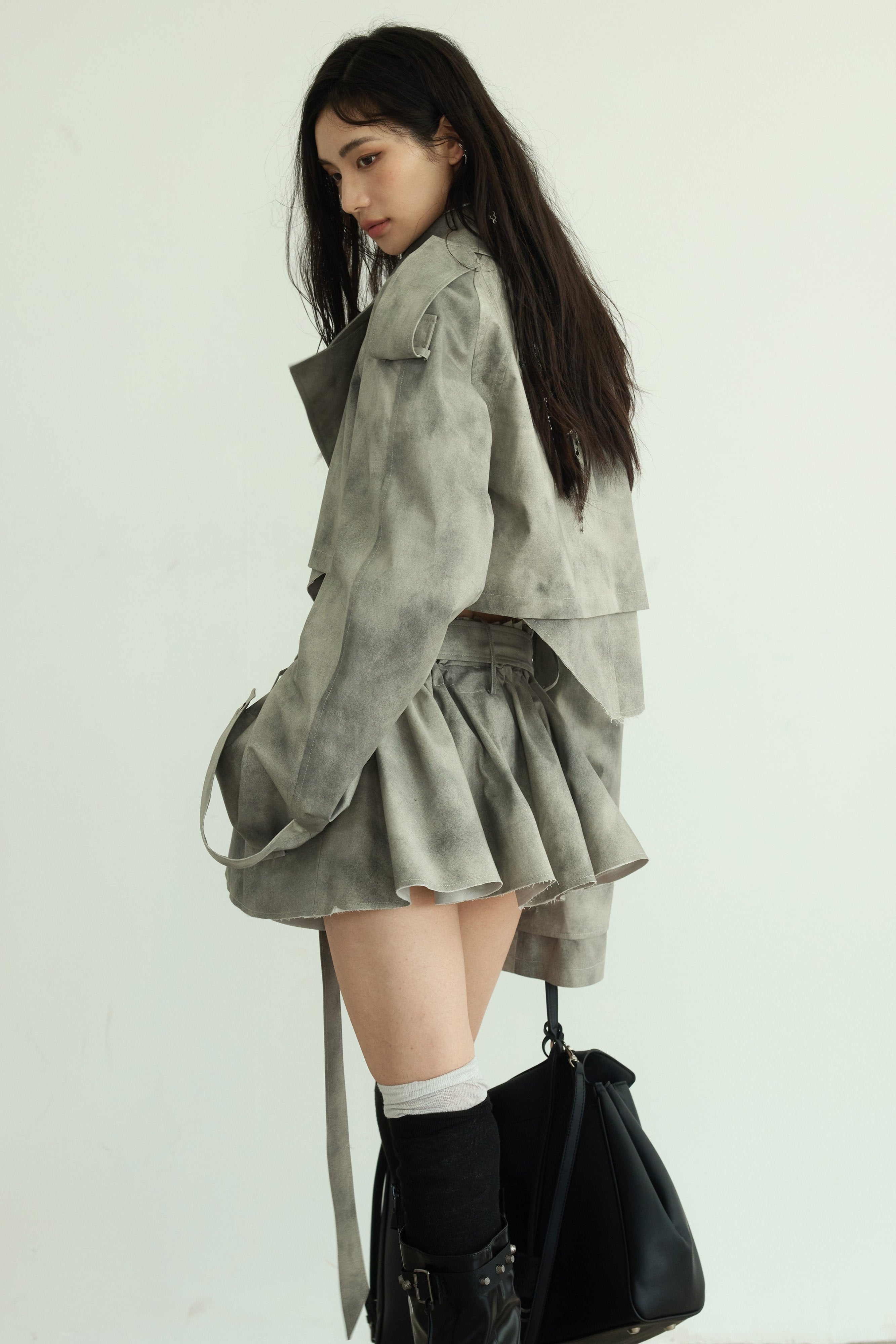 Storm Cloud Cropped Trench Jacket sneakershuborg