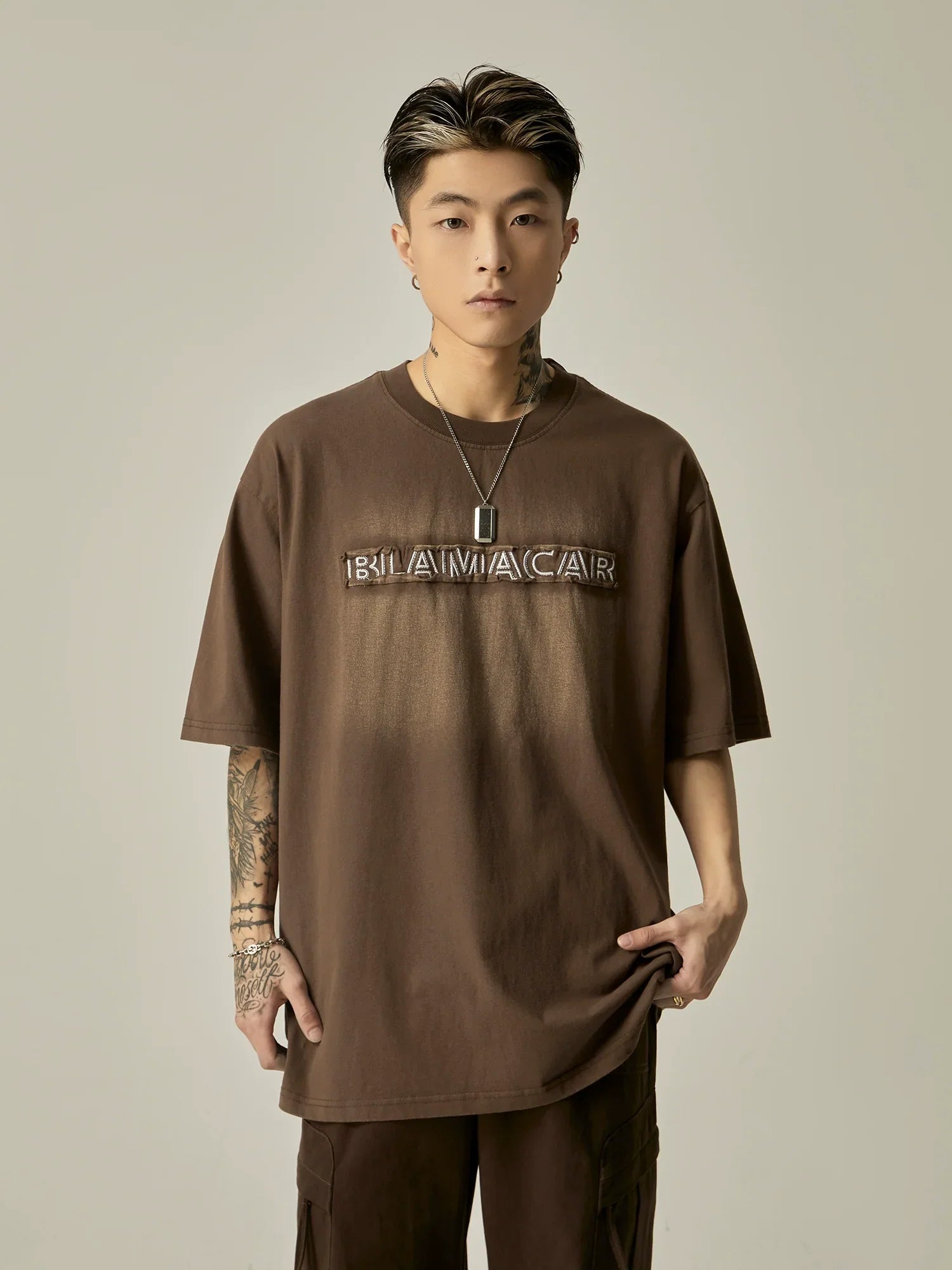 Tonal Embossed Logo Oversized Tee sneakershuborg