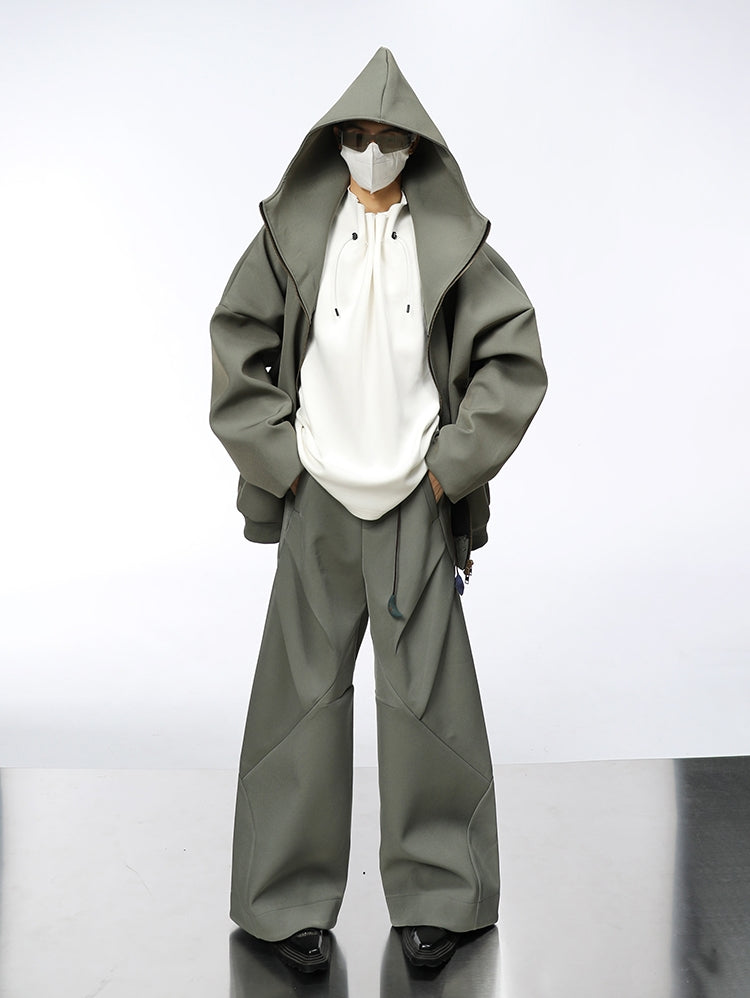 Oversized Camel-Colored Hoodie and Wide-Leg Trousers Set sneakershuborg