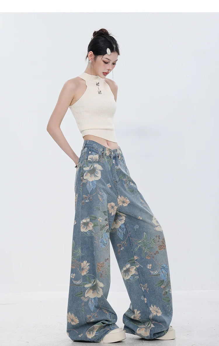 ABWEAR Blooming Botanica Wide-Leg Jeans sneakershuborg