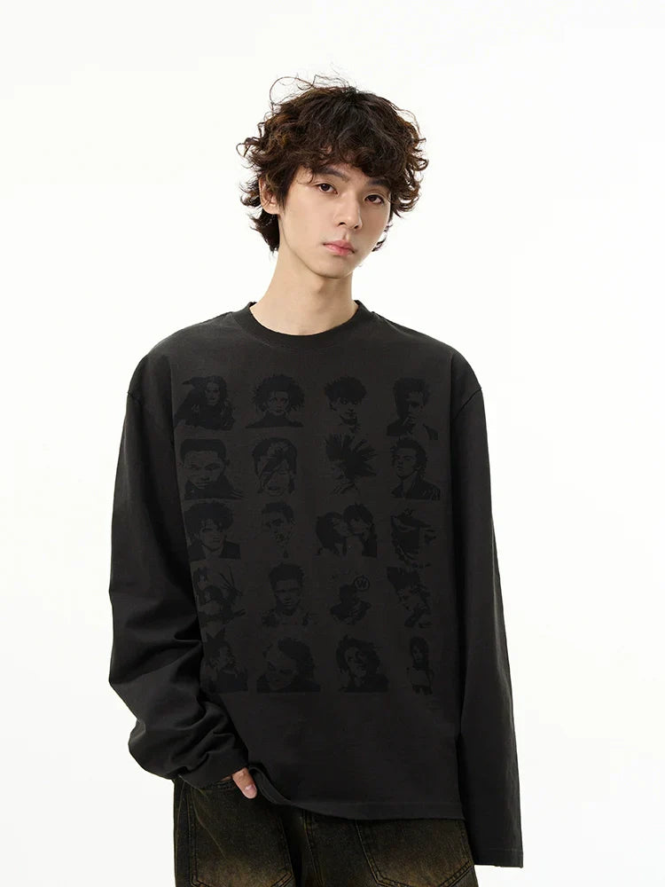 Whimsical Character Print Long Sleeve Tee - sneakershuborg