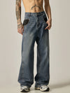 Vintage Contrast Pocket Wide-Leg Denim Jeans sneakershuborg