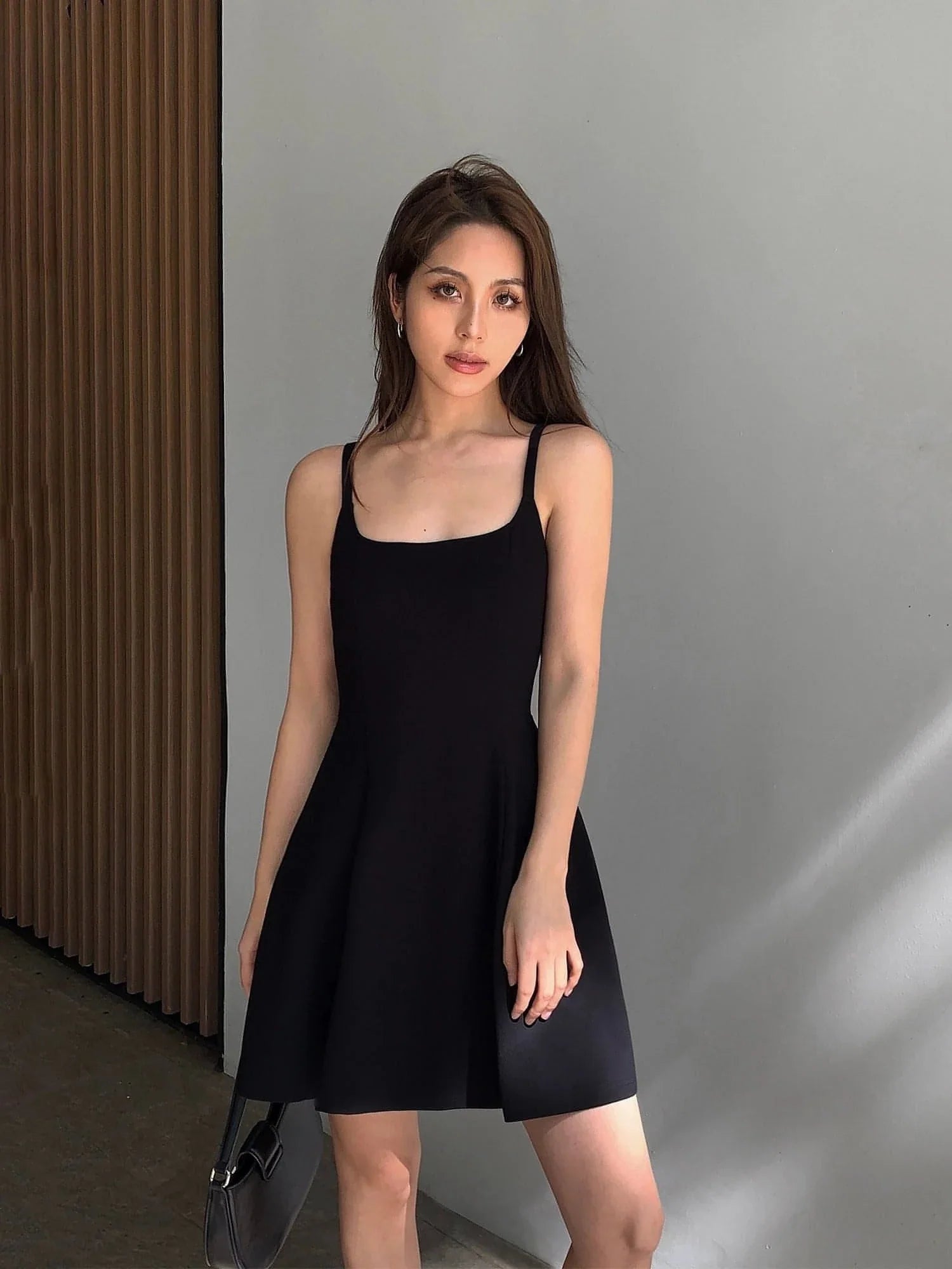 Summer Collection: Black Square-Neck A-Line Dress - sneakershuborg