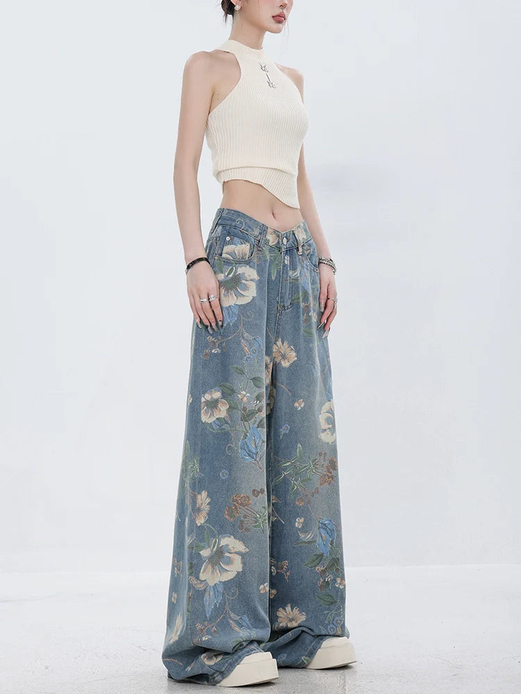 ABWEAR Blooming Botanica Wide-Leg Jeans sneakershuborg