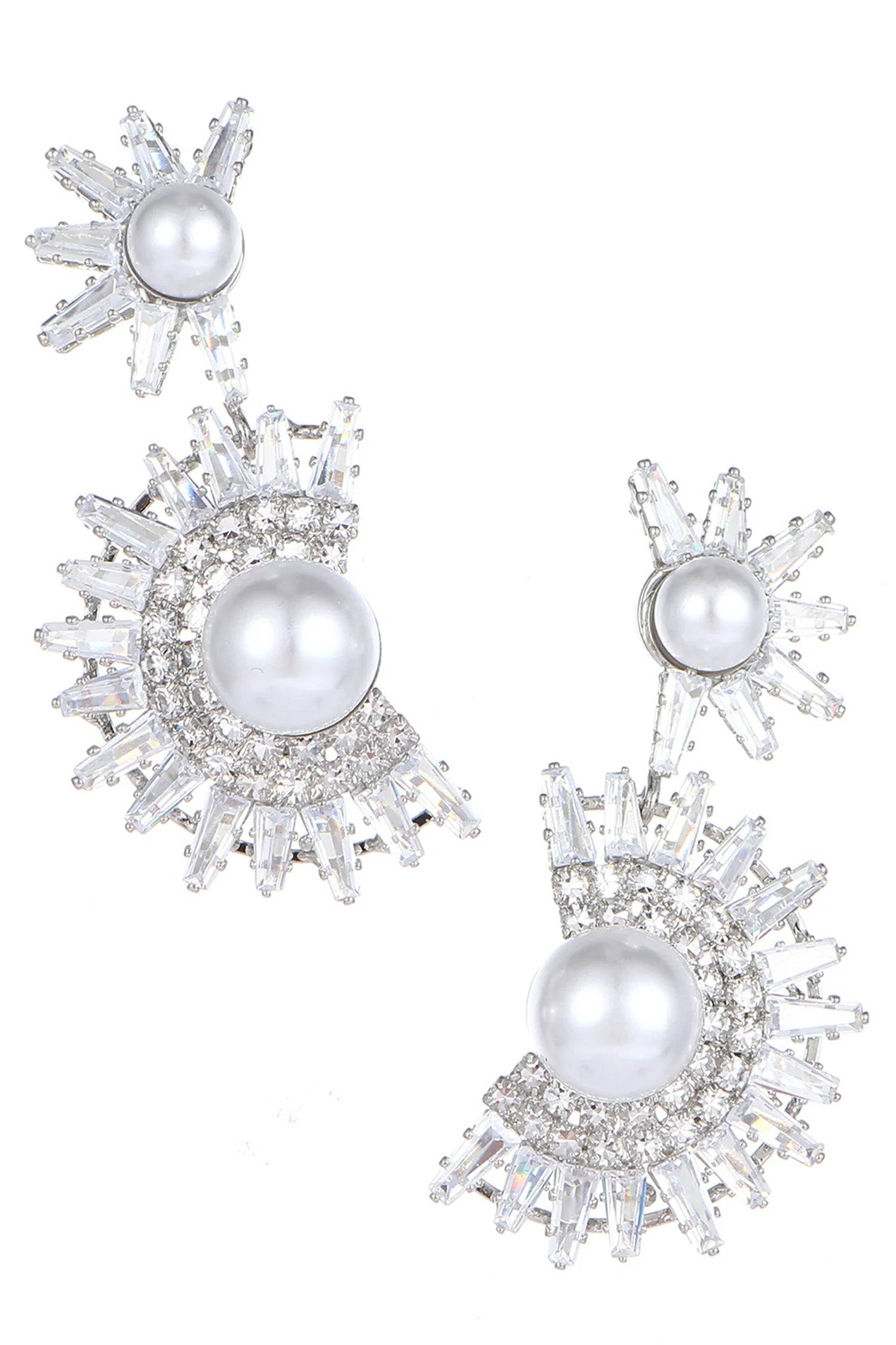 Alaya Floral Rhinstone Pearl Earrings sneakershuborg