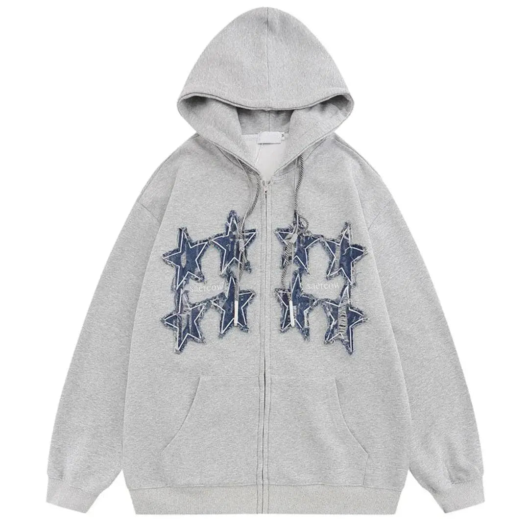 Embroidery Zip Hoodie Star - sneakershuborg