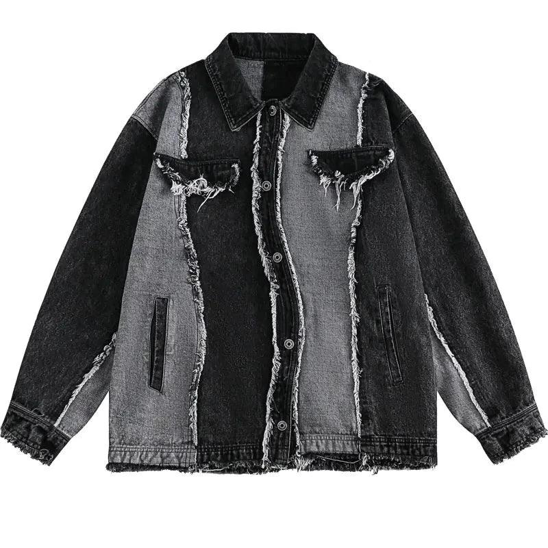 Black denim jacket streetwear - sneakershuborg