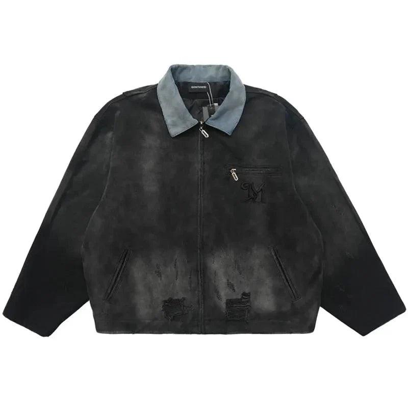 Denim jacket streetwear men - sneakershuborg