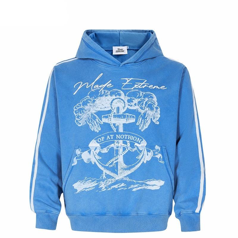 Blue streetwear hoodie - sneakershuborg