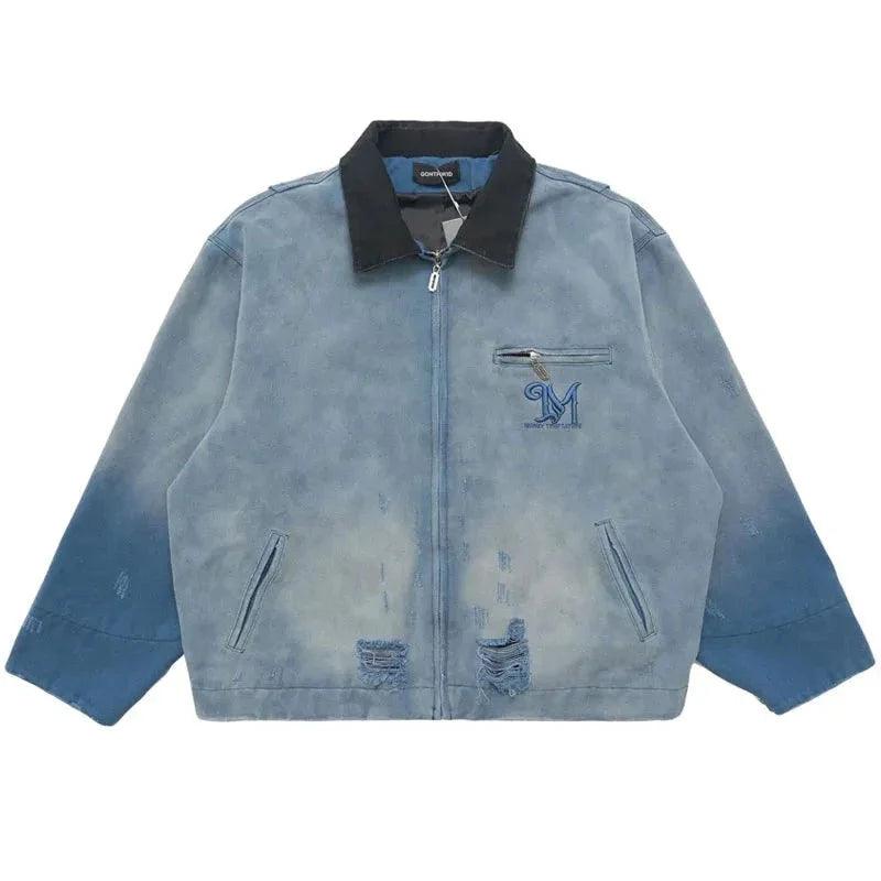 Denim jacket streetwear men - sneakershuborg