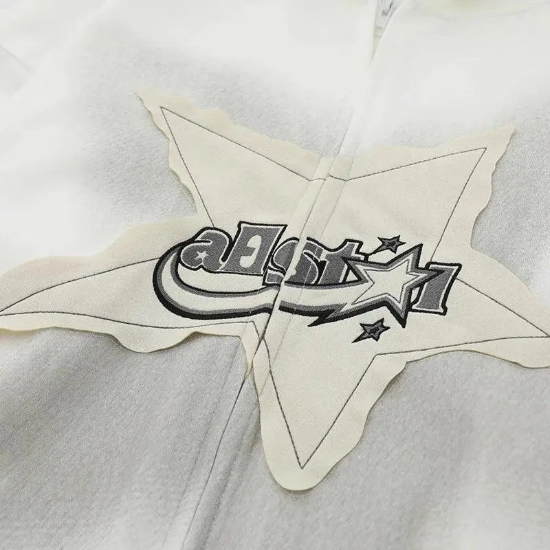 White Full Zip Hoodie Star - sneakershuborg