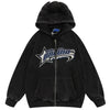 Zipper Embroidery Star Hoodie - sneakershuborg