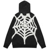 Knitted Black Spider Web Hoodie - sneakershuborg