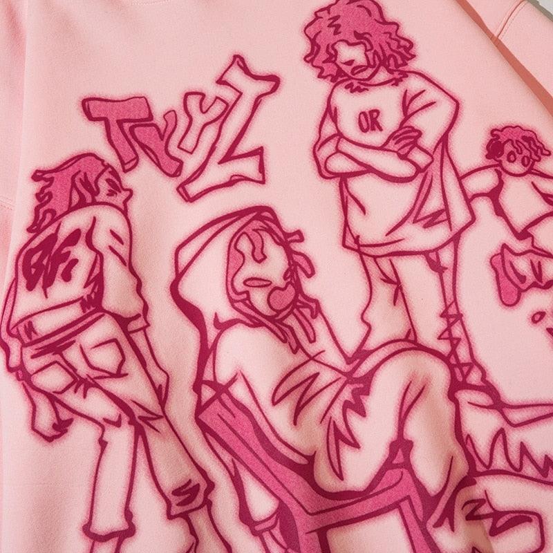 Pink hoodie streetwear - sneakershuborg