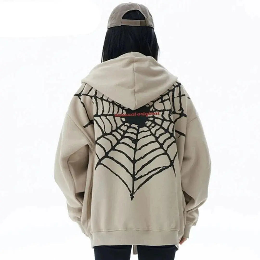 Spider Web Zip Up Hoodie - sneakershuborg