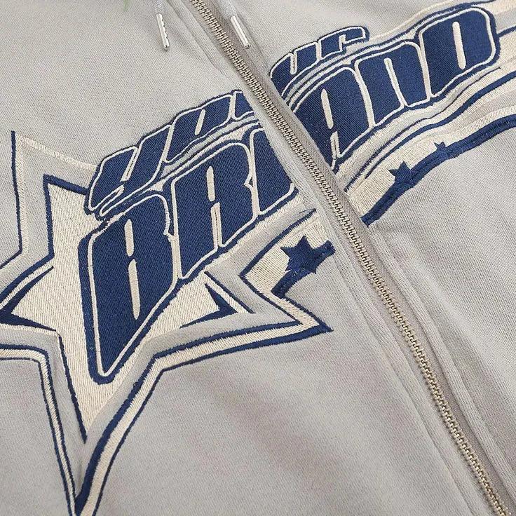 Zipper Hoodie Embroidery Star - sneakershuborg