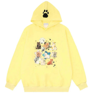 Yellow Cat Hoodie Cute - sneakershuborg