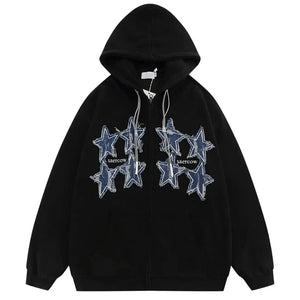 Zip Hoodie Embroidery Star - sneakershuborg