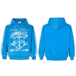 Blue streetwear hoodie - sneakershuborg