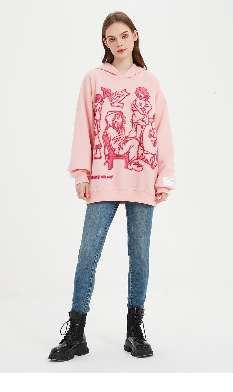 Pink hoodie streetwear - sneakershuborg