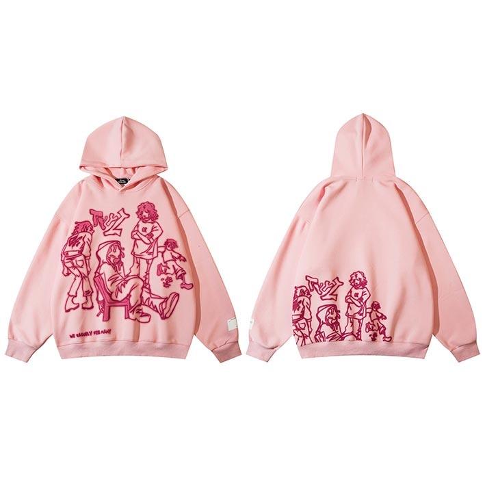 Pink hoodie streetwear - sneakershuborg