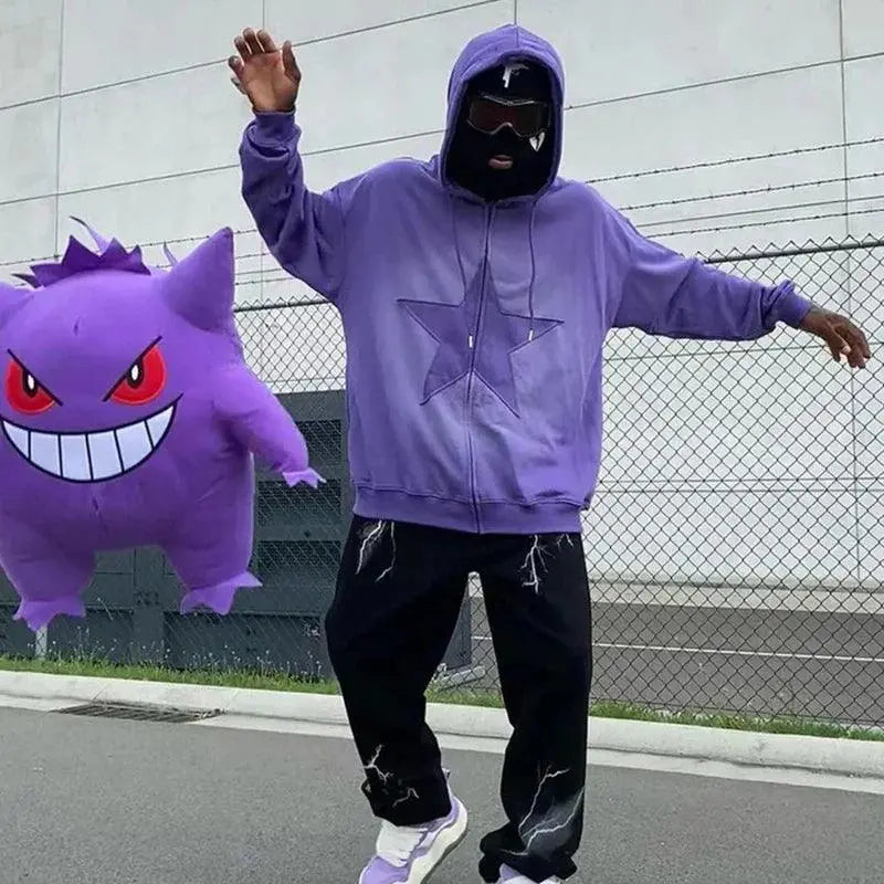 Purple  Zip Up Hoodie Star - sneakershuborg