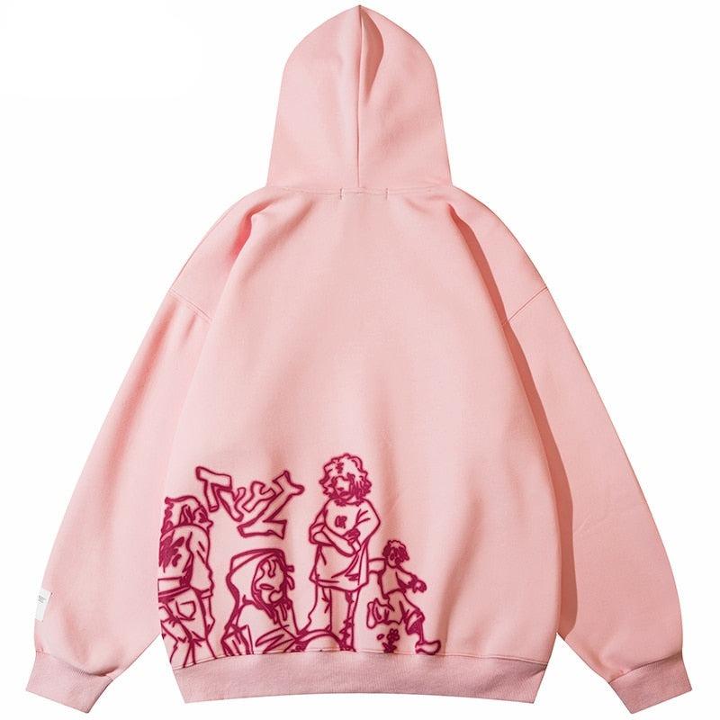 Pink hoodie streetwear - sneakershuborg