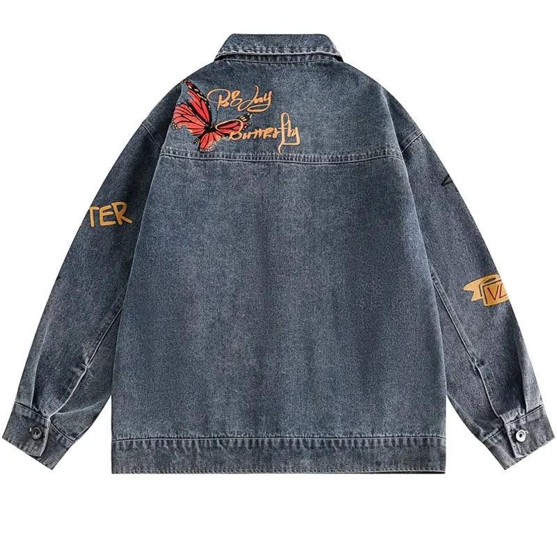 Mens denim jacket streetwear - sneakershuborg