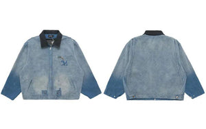 Denim jacket streetwear men - sneakershuborg