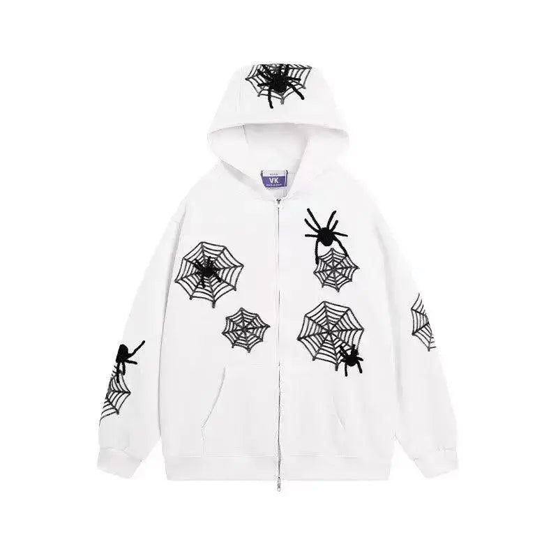 Oversized Zip Spider Hoodie - sneakershuborg