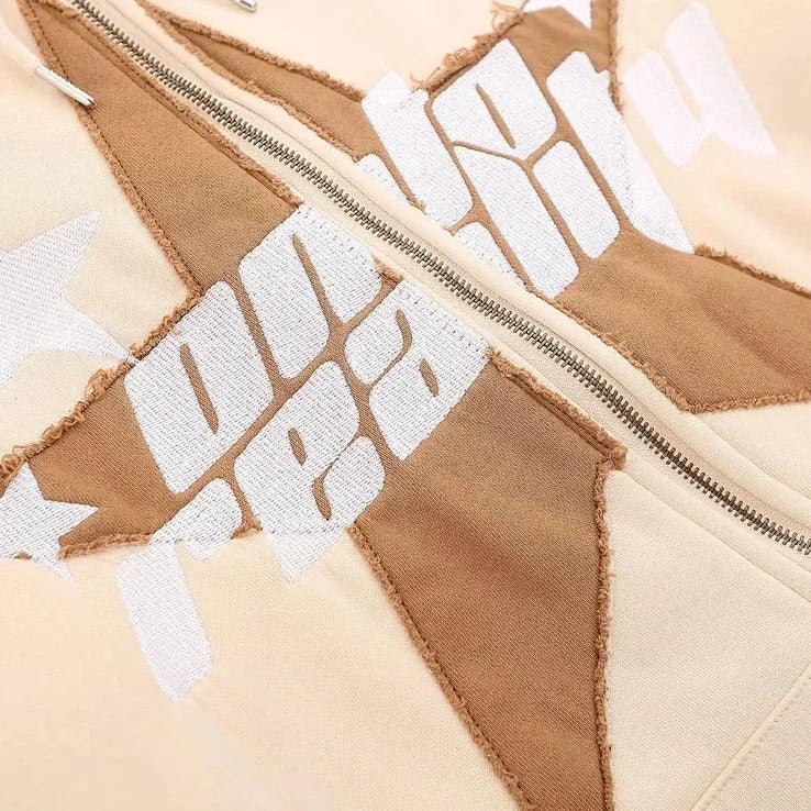 Embroidery Star Zipper Hoodie - sneakershuborg