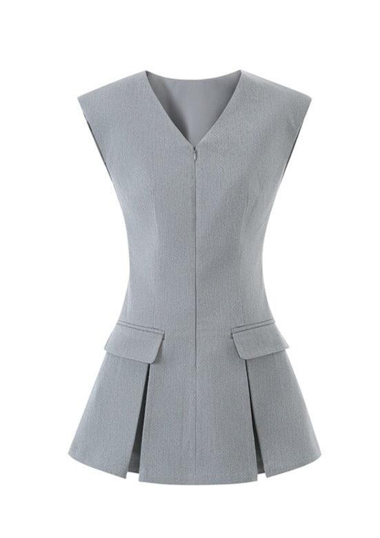 Zipper Suit Vest Dress - sneakershuborg