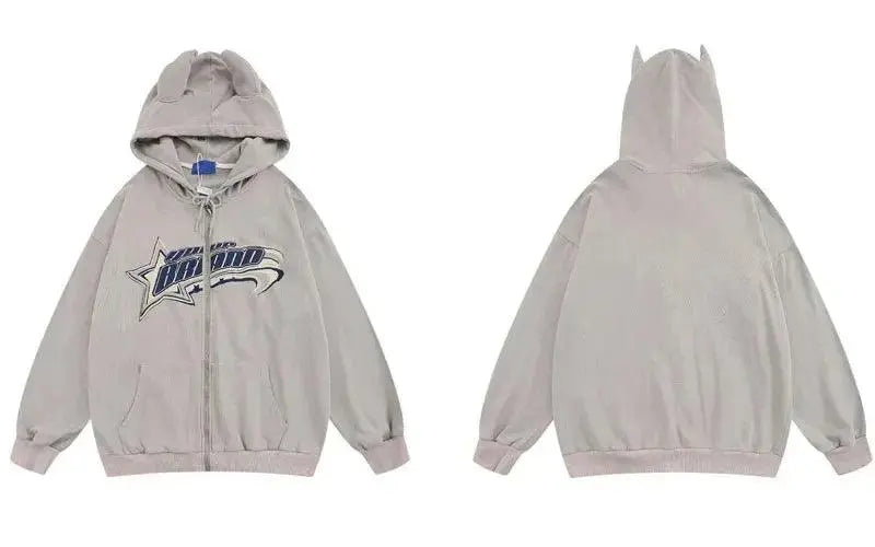 Zipper Hoodie Embroidery Star - sneakershuborg