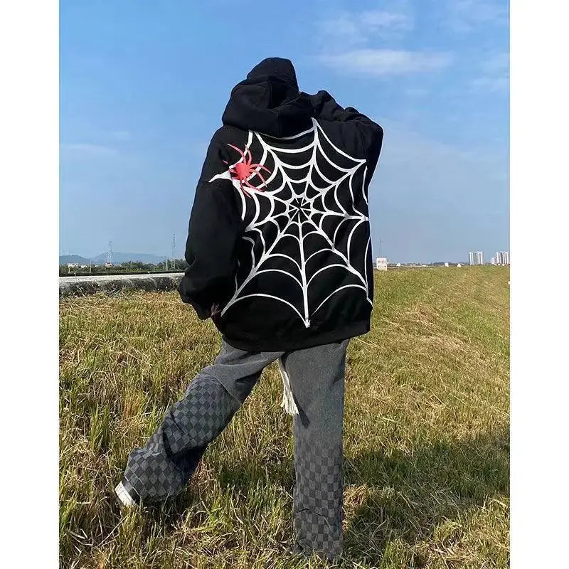 Black Oversized Spider Hoodie - sneakershuborg