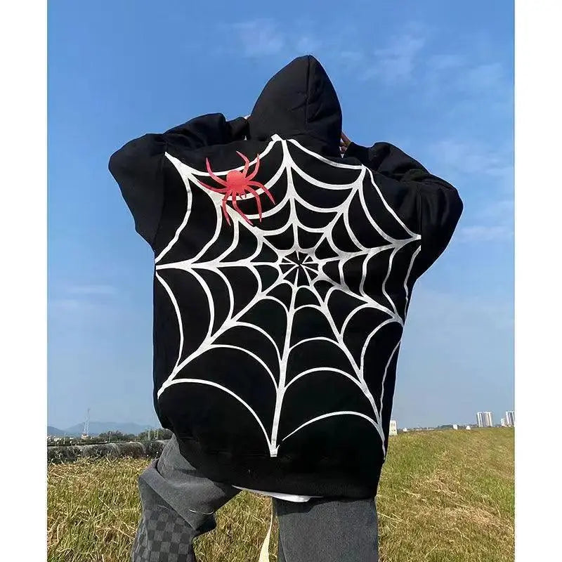 Black Oversized Spider Hoodie - sneakershuborg