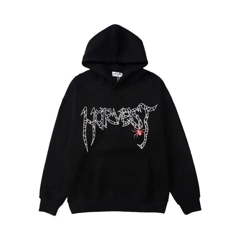 Black Oversized Spider Hoodie - sneakershuborg