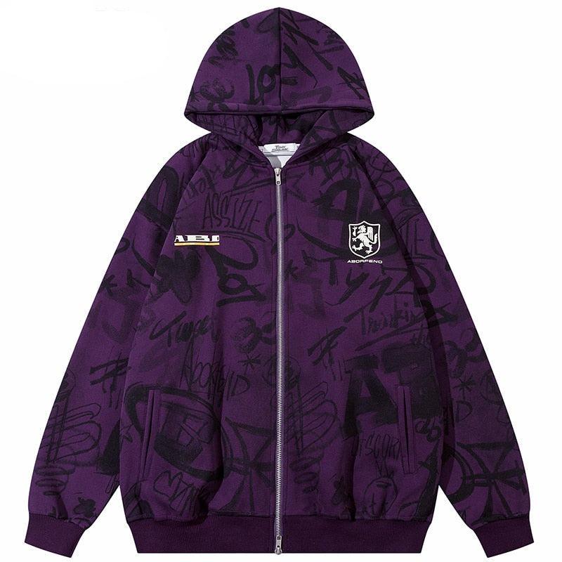 Purple streetwear hoodie - sneakershuborg