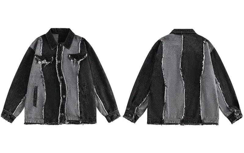 Black denim jacket streetwear - sneakershuborg