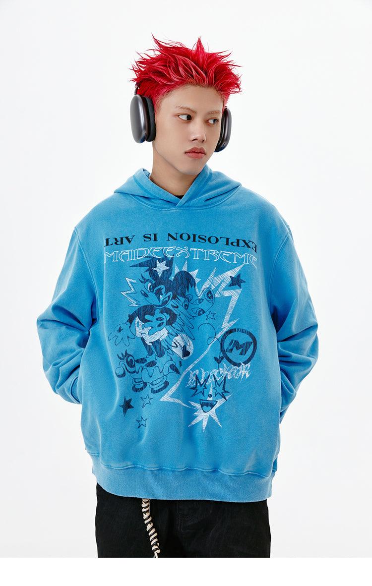 Blue hoodie streetwear - sneakershuborg