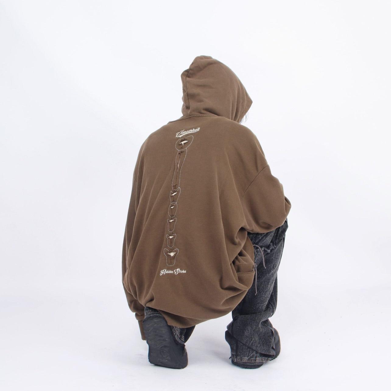 Distressed Skeleton Cutout Hoodie sneakershuborg