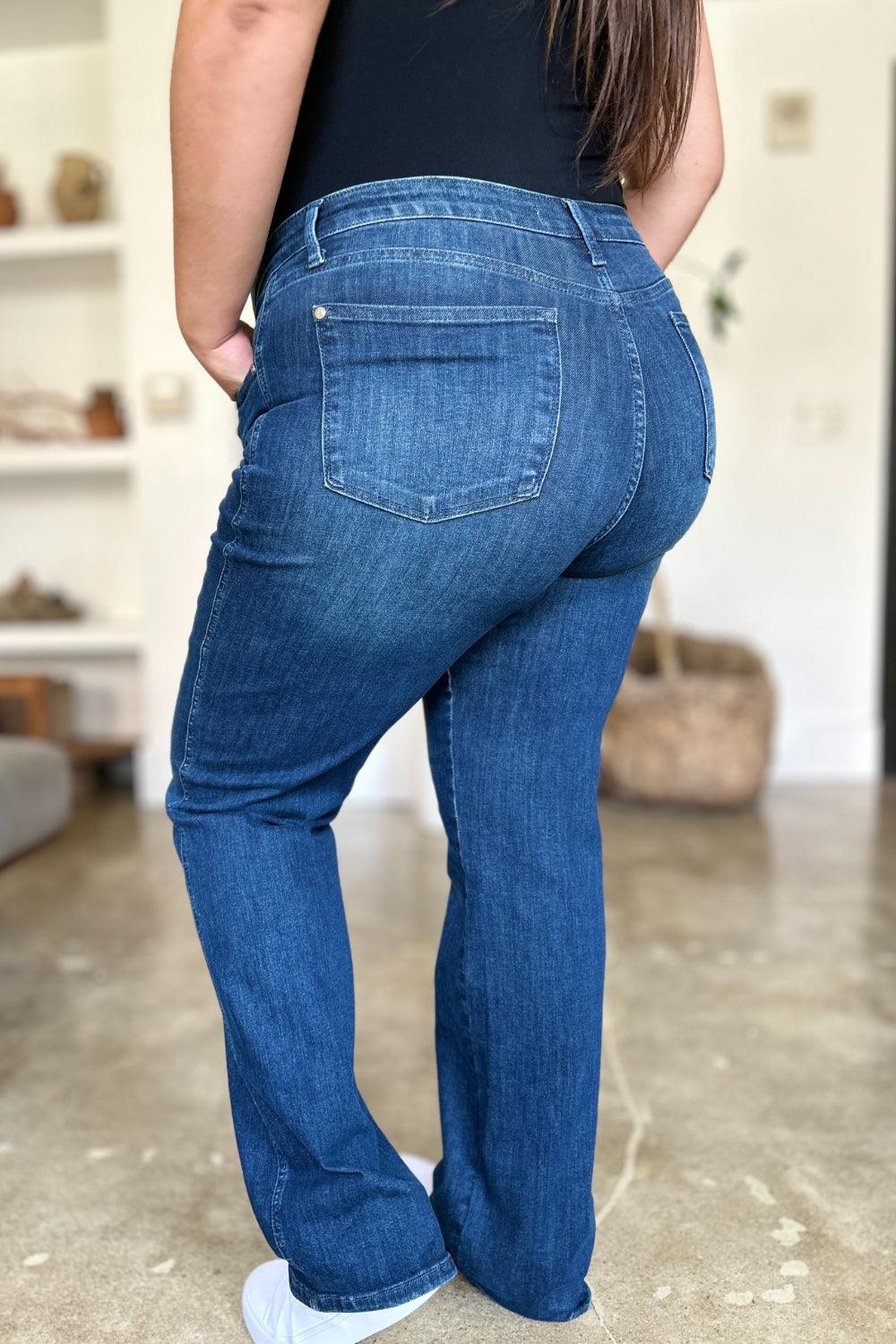 Judy Blue Full Size Tummy Control Straight Jeans - sneakershuborg