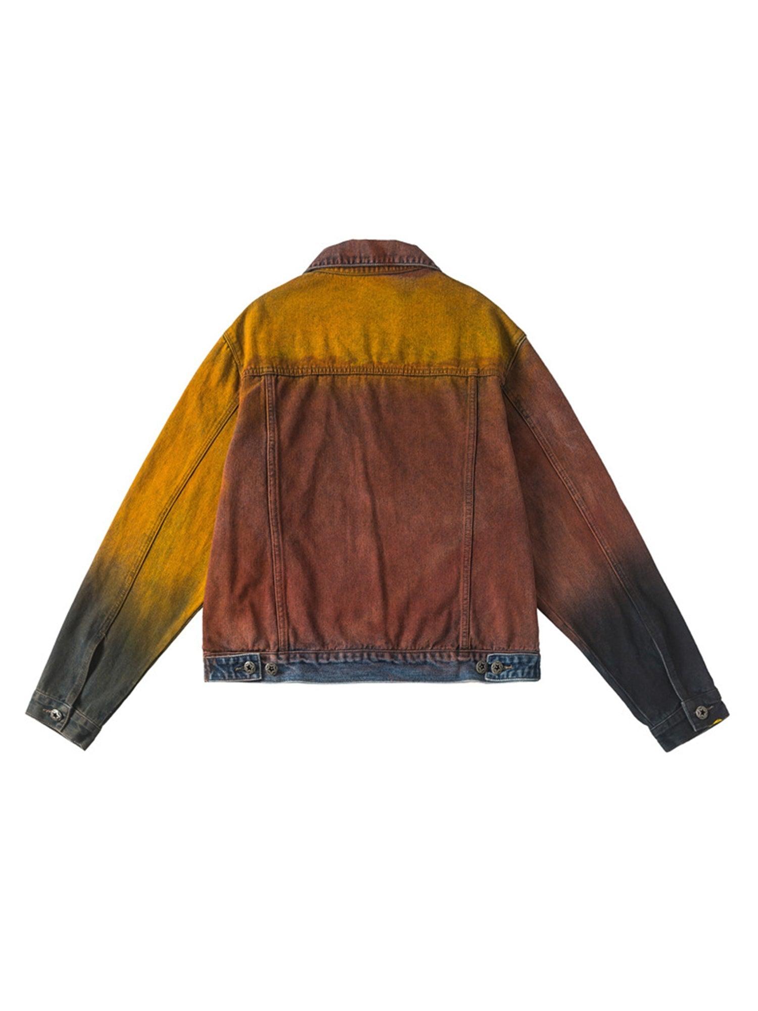 Sneakerhub High Street Distressed Spray-painted Denim Jacket - sneakershuborg