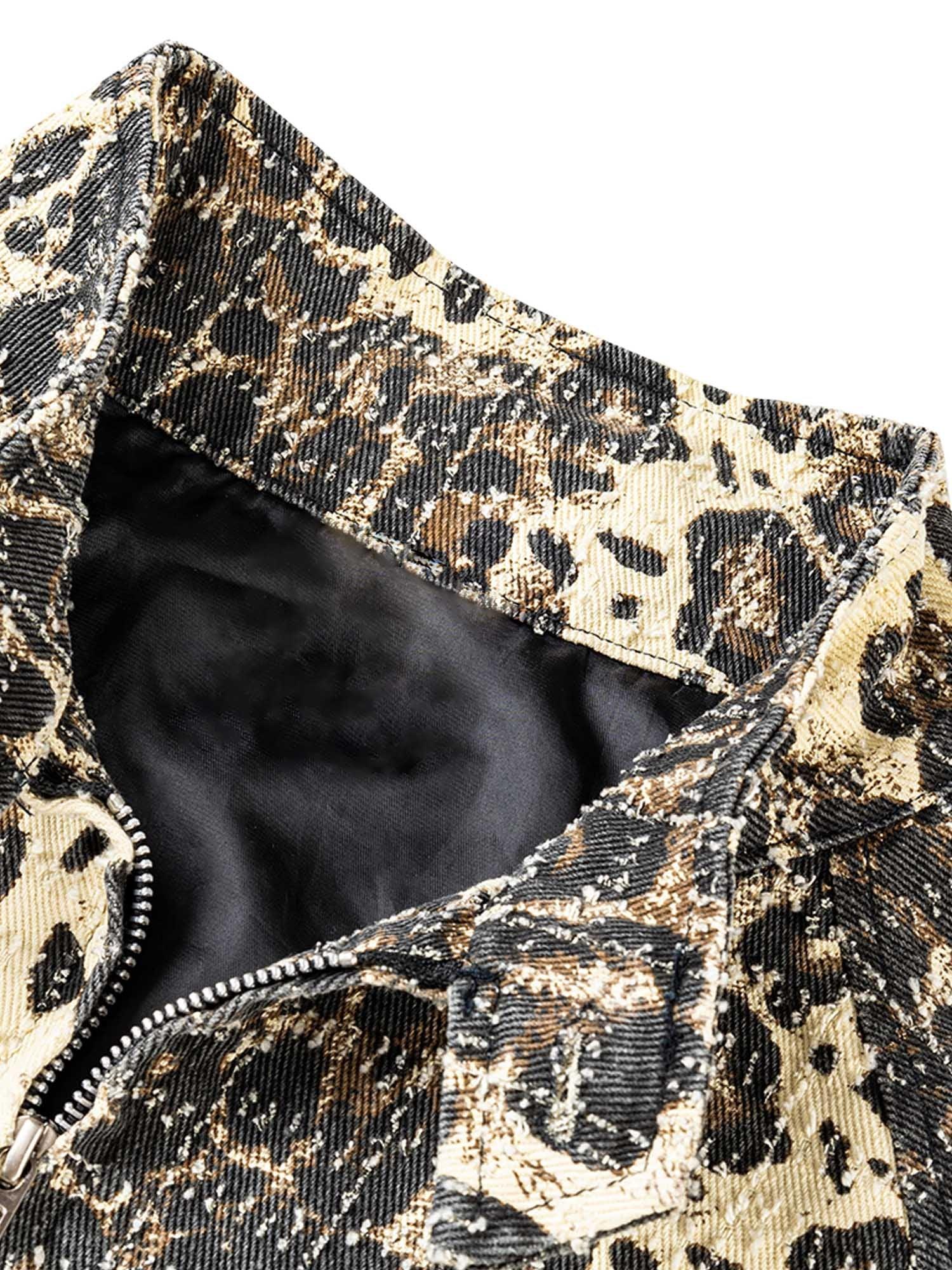 Sneakerhub Retro Leopard Printed Denim Jacket - sneakershuborg