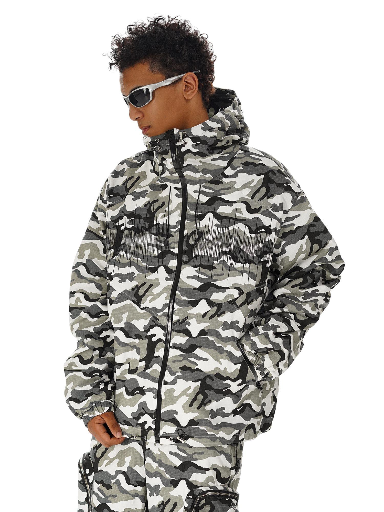 Sneakerhub Hip-hop Snow Camouflage Embroidery Jacket - sneakershuborg