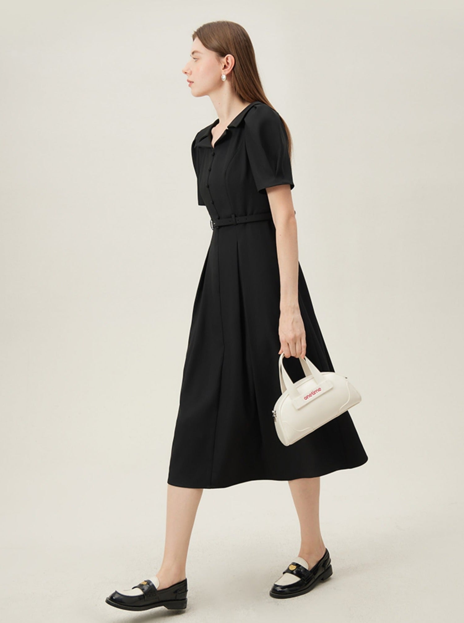 Vintage-Inspired Silhouette Elegant Midi Dress sneakershuborg