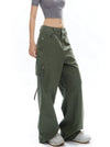 Wide-Leg Olive Green Cargo Pants - sneakershuborg